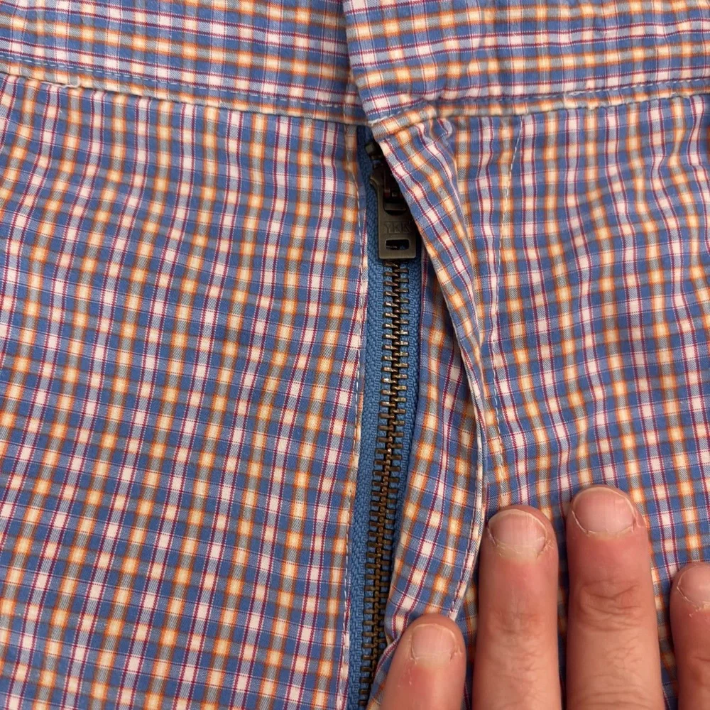 J. Crew flat front‎ Men's 10 inch inseam Blue Checkered Shorts sz 32